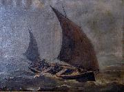 Georges Jansoone Seascape with smack Germany oil painting artist
